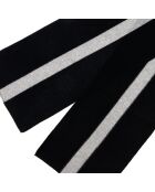 Echarpe 100% Cachemire bicolore noir/gris chiné clair 192x28 cm